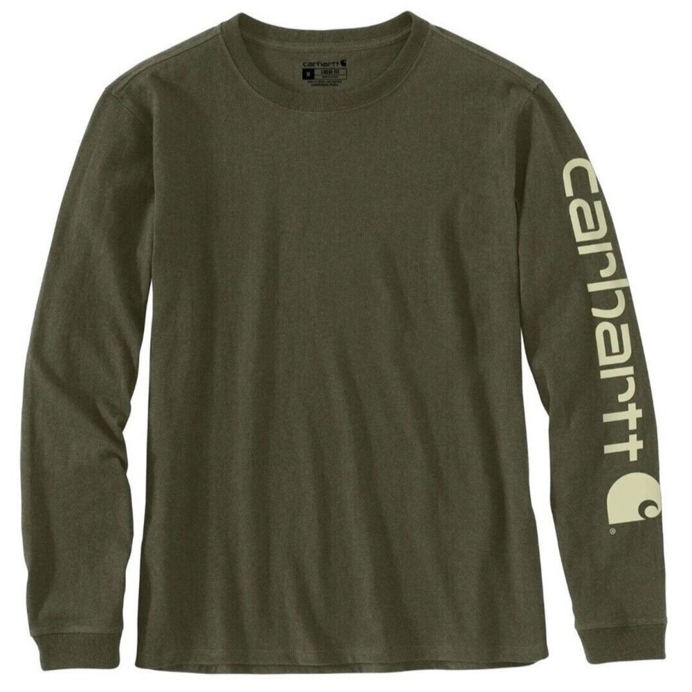 Women’s Carhartt Loose Fit Heavyweight Long Sleeve Green Shirt